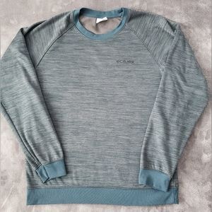 Columbia Fleece lined Crewneck Sweater Size M Teal Green